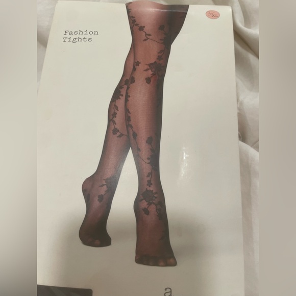 a new day Accessories - a new day Floral Fashion Tights - Black
